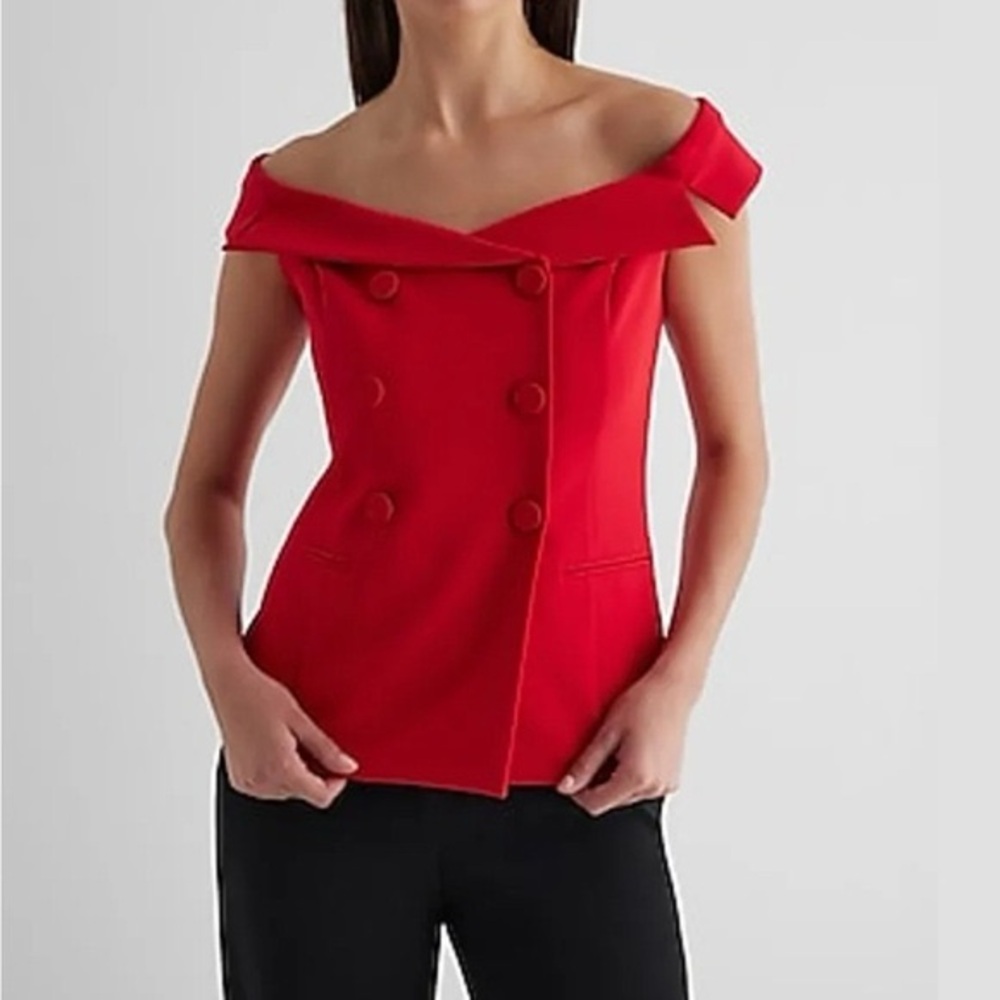 Express Signature Ponte Off The Shoulder Tailored Top Size XL